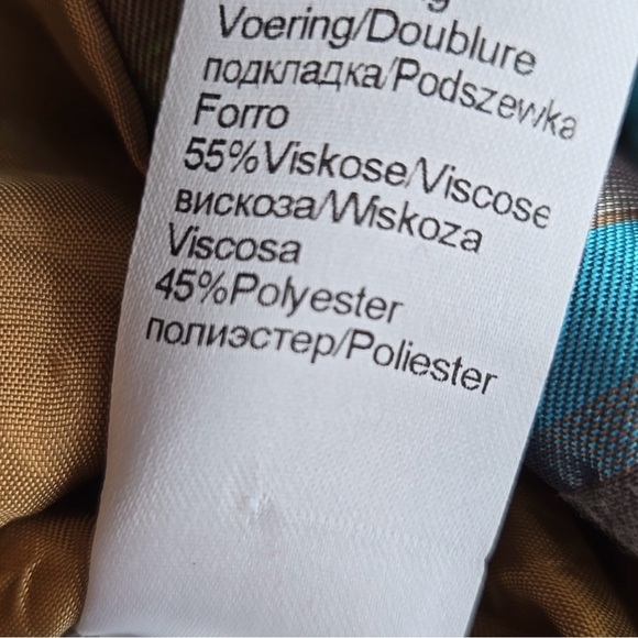 Marcona Elegant Turquoise and Green Striped Blazer, size 16 - Picture 5 of 6